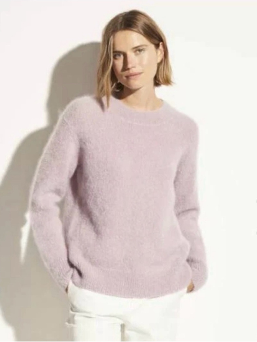 Vince Mohair Blend Crewneck Sweater Pullover Lavender Lilac